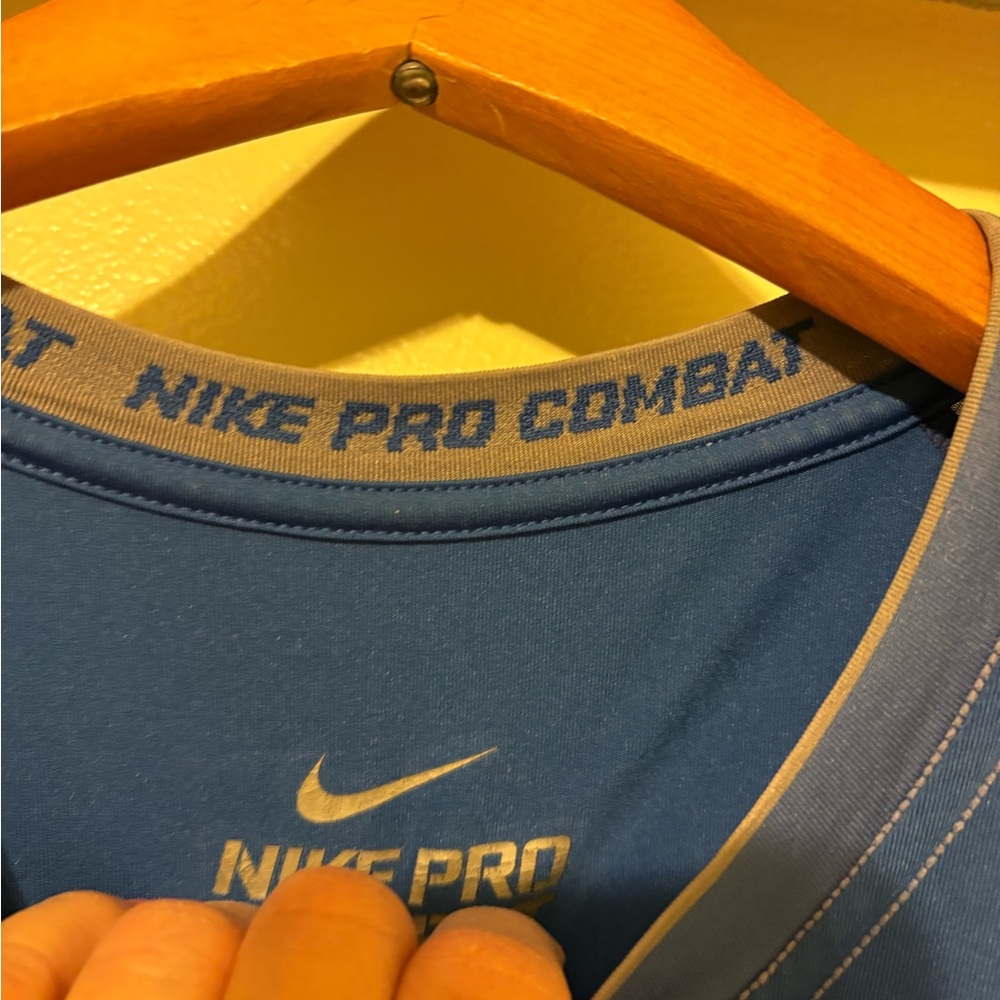 Nike Blue Long Sleeve Dri-FIT Pro Combat Shirt XL - Picture 5 of 5